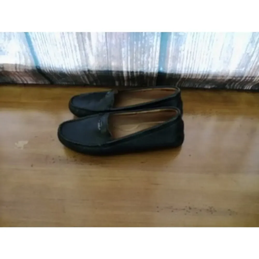 Coach Womens Loafer Flats Black Slip-On Driving Moccasins Logo Hardware Size 10 - Picture 3 of 6